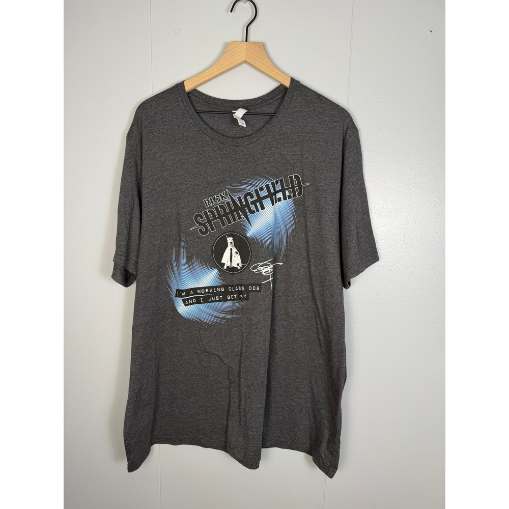 Rick Springfield Retro Band Concert Merch T-Shirt Men 3XL Gray Working Class Dog